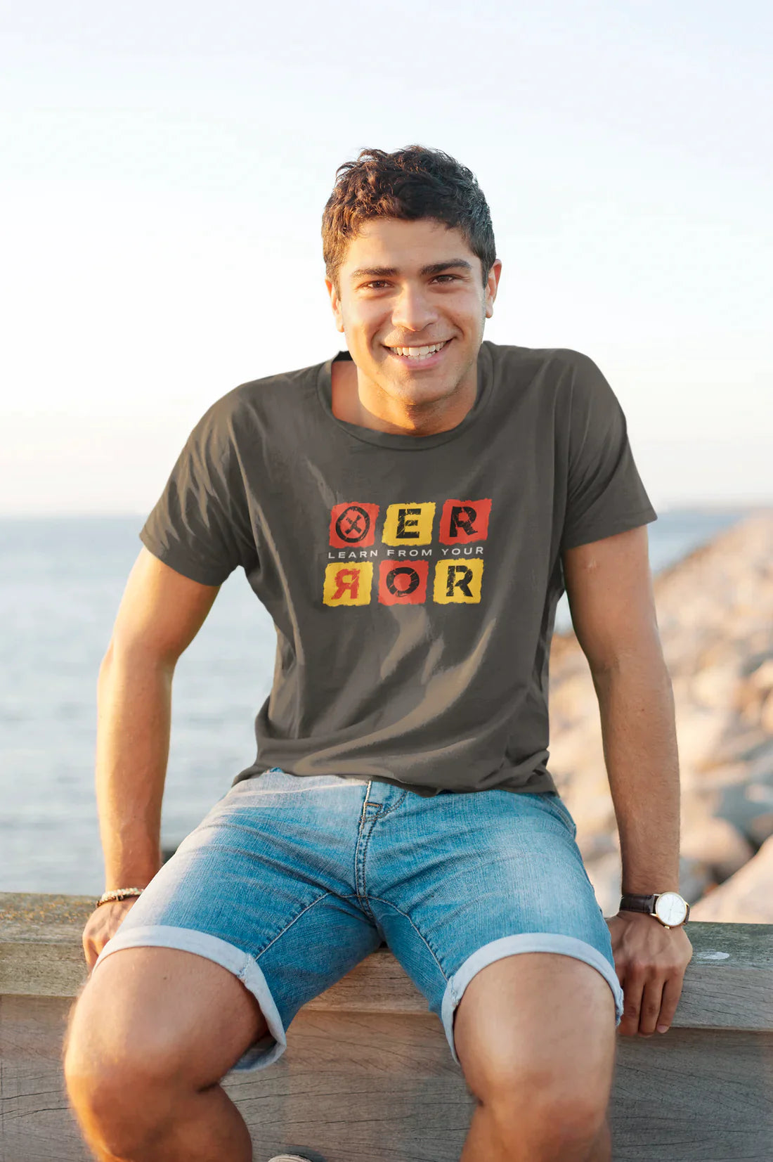 Error Merch Learn from your Error Cotton Crew Tee