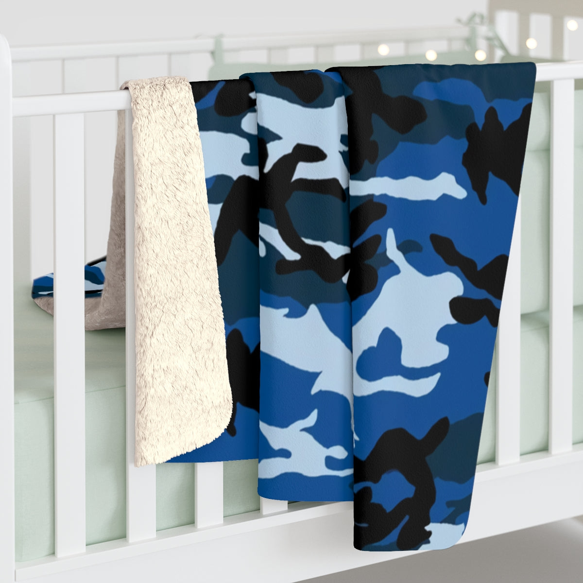 Blue camo fleece blanket sale